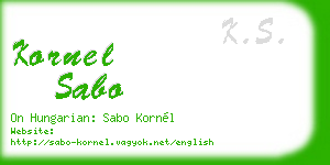 kornel sabo business card